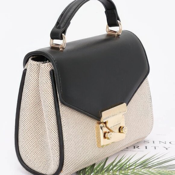 Canvas Top Handle Flap Bag - Picture 2 of 5